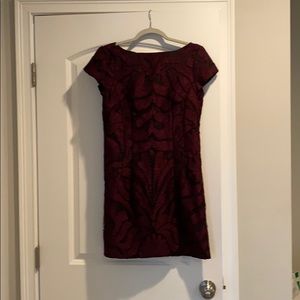 Nanette Lepore Maroon Lace Sheath Dress